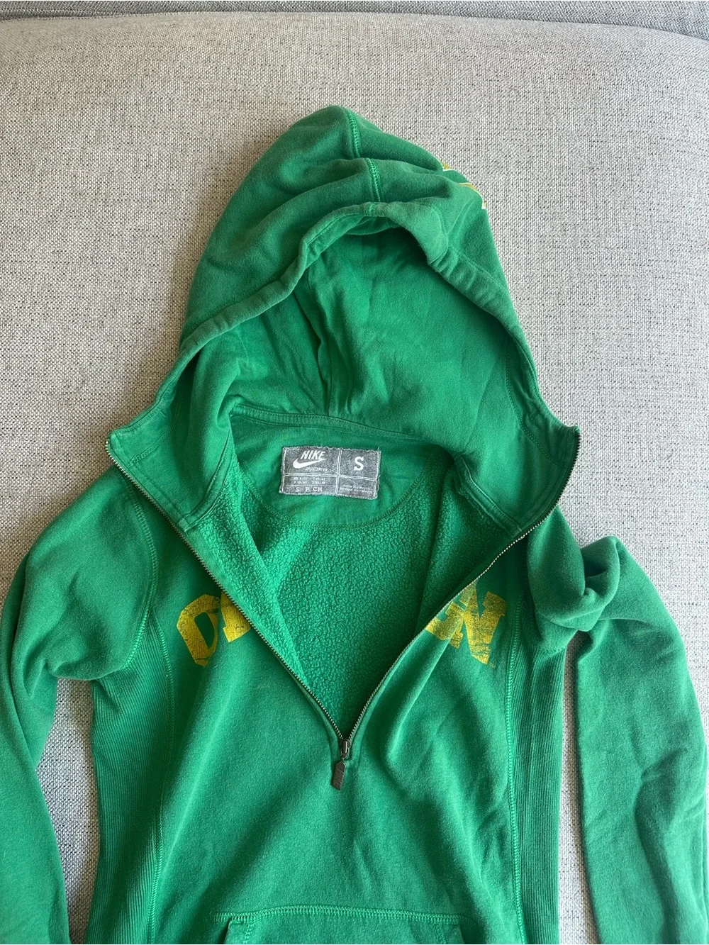 Nike University of Oregon Ducks Half Zip Hoodie Women's Small